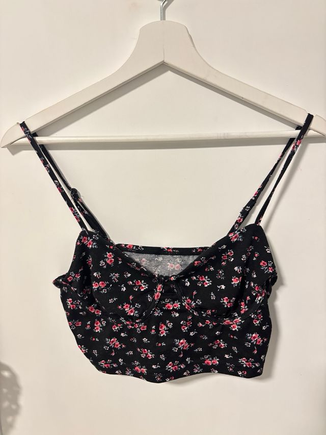 Top crop floral mujer talla 36