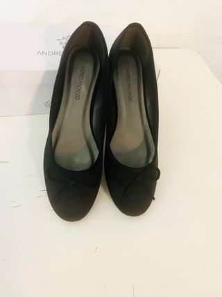 Bailarinas raso negro talla 46