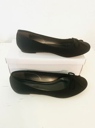 Bailarinas raso negro talla 46