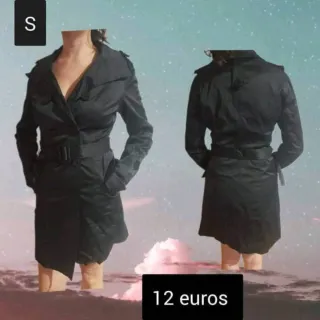 Gabardina negra talla S