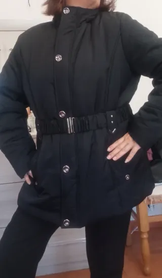 Giubbotto donna nero con cintura XL