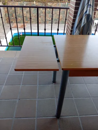 Mesa de cocina extensible madera y metal 1.20x70