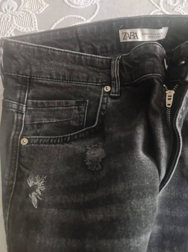 Vaqueros Zara Hombre Negros Desgastados
