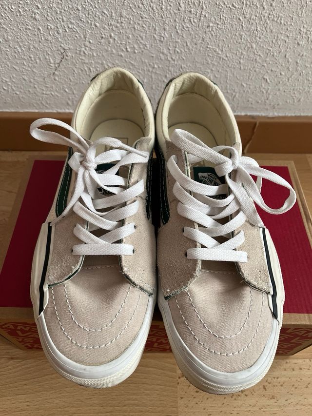 Zapatillas Vans Sk-hi Low Reconstruidas Beige/Verd