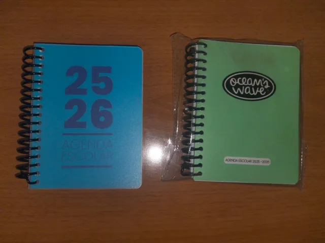 Agenda Escolar 25-26 Azul y Verde.Cada una.6€.