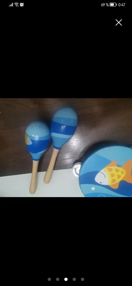 Pandereta y maracas infantiles