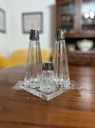 Set Oliera Acetiera Saliera Cristallo Colle