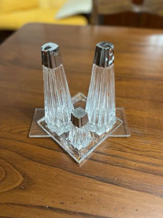 Set Oliera Acetiera Saliera Cristallo Colle