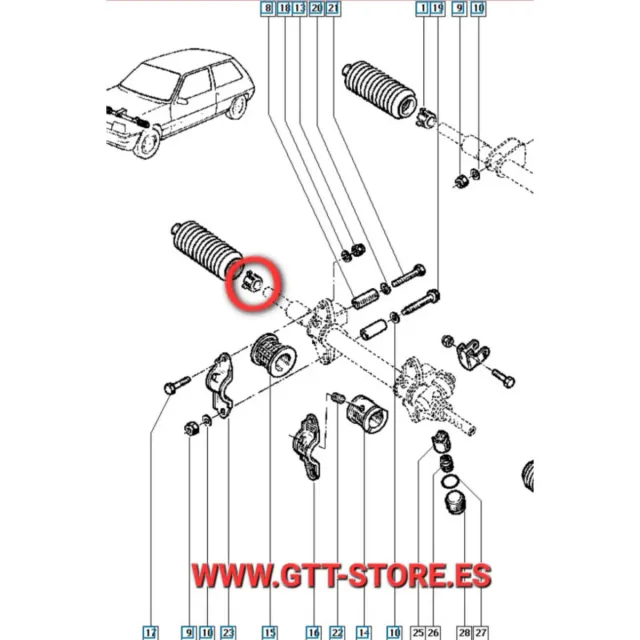 2xCasquillo Dirección Renault 5 GT Turbo