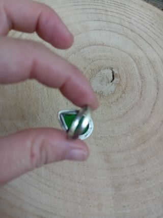 Anello Argento 925 con Diopsido Verde