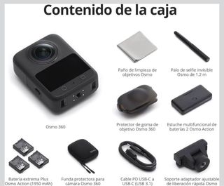 DJI Pack Aventura Osmo 360, cámara 360