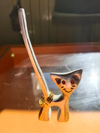 Porta anillos gatos plata