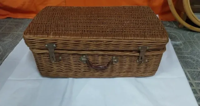 Maleta Cesta Mimbre Años 70