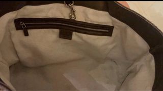 Borsa Gucci logata beige e marrone