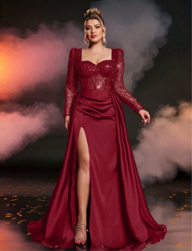 Vestido de noche Glamrae talla XXL es burdeo