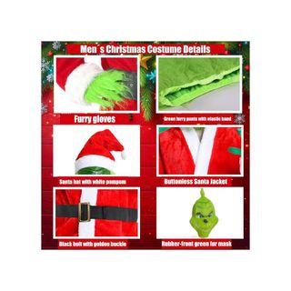 Disfraz Grinch Navidad Talla XL