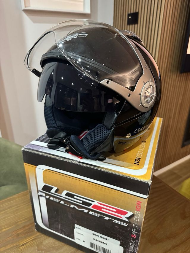 2 Cascos LS2 OF545 Tomcat Negro Talla M
