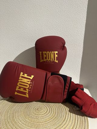Guantes de boxeo Leone 1947 14 onzas y vendas