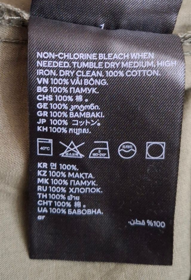 Camisa H&M Verde Oliva Talla XL