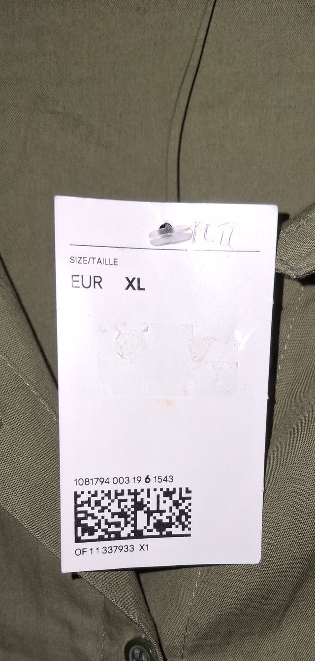 Camisa H&M Verde Oliva Talla XL