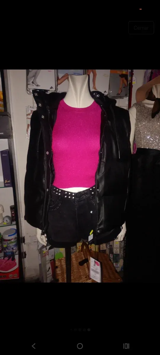 Chaleco Piel Sintética Lefties Negro