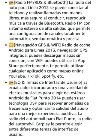 Pantalla Carplay Fiat Punto Android 13