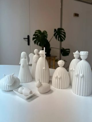 Belén minimalista blanco