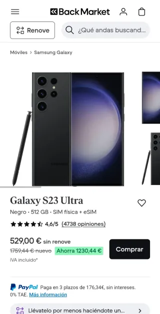 CAMBIO Samsung S23 Ultra x IPHONE 13 PRO MAX 512Gb