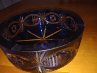 Posacenere cristallo blu mare