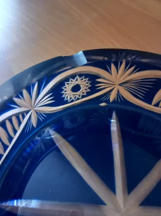 Posacenere cristallo blu mare