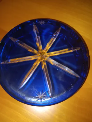 Posacenere cristallo blu mare