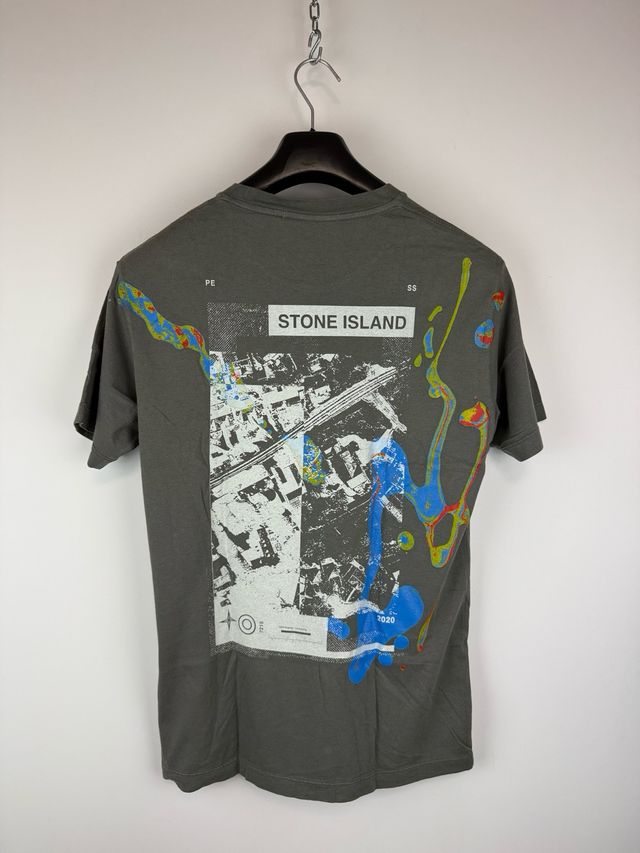 Grey Stone Island printed t-shirt