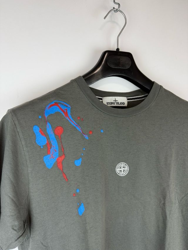 Grey Stone Island printed t-shirt