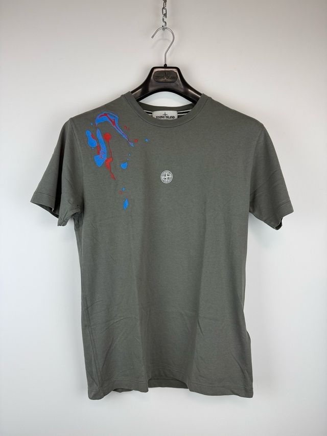 Grey Stone Island printed t-shirt