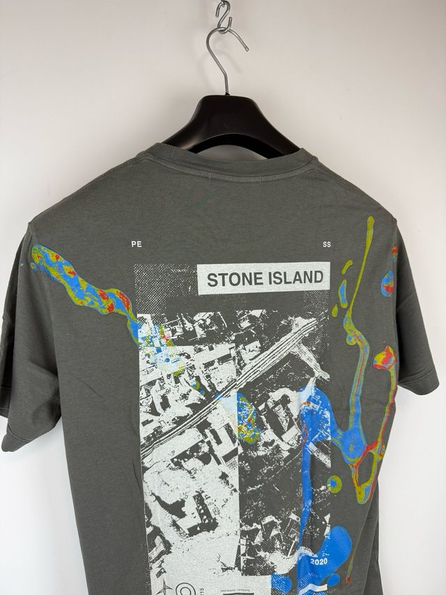 Grey Stone Island printed t-shirt