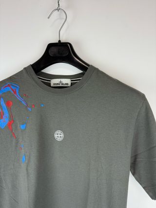 Grey Stone Island printed t-shirt