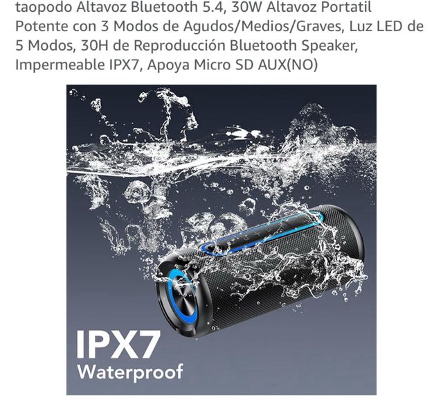 Altavoz Bluetooth Taopodo M10 30W