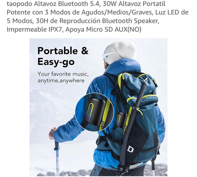 Altavoz Bluetooth Taopodo M10 30W
