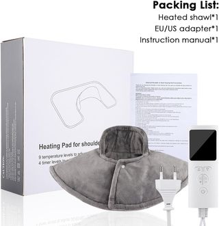 Manta Electrica FY-HWHJ2322 34*57cm 630g (grises),Envoltura de Cuello calentada eléctrica | Almohadilla calentadora de Cuello con 9 Modos de calefacción,con Pantalla LCD, 4 ajustes de Temporizador...