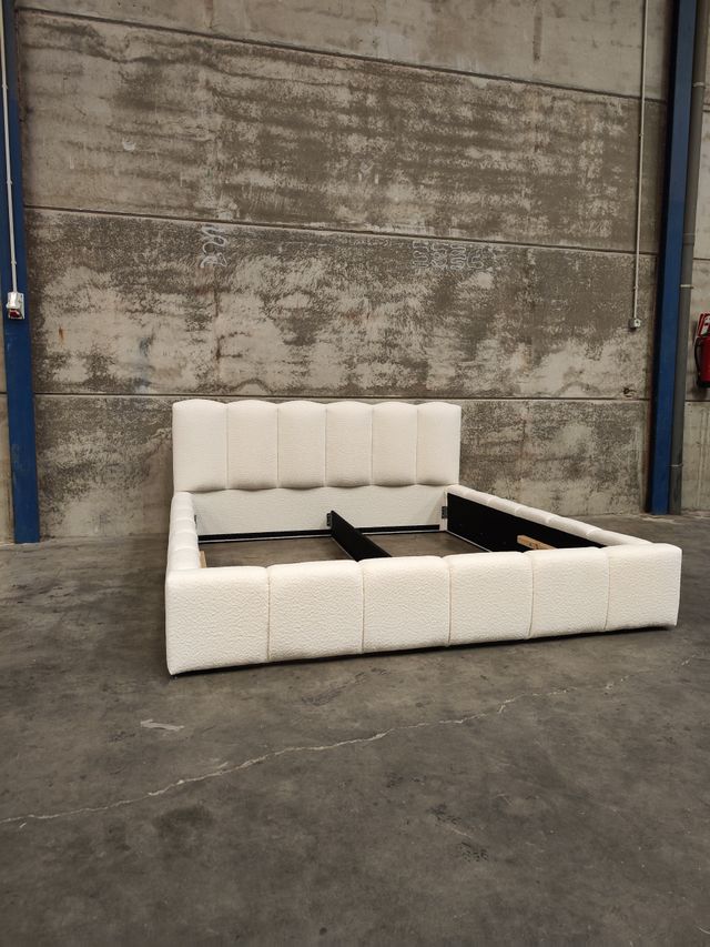 ESTRUCTURA DE CAMA 160 X 200 BORREGUITO BLANCO