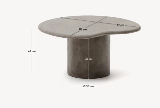 Mesa de centro Macarella de cemento 83 x 77 cm