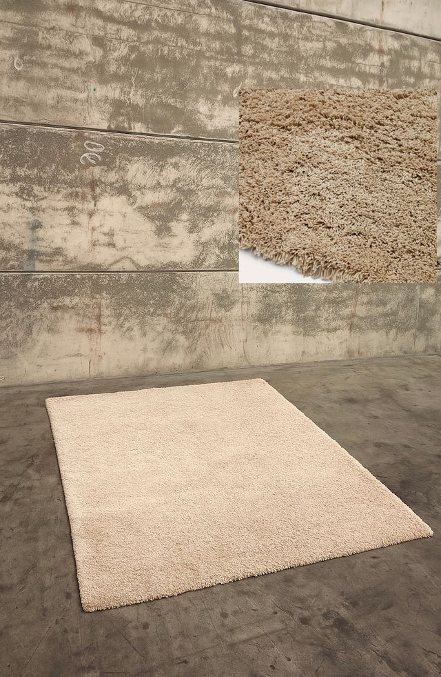 Alfombra Neade de algodón y poliéster beige 200 x 300 cm