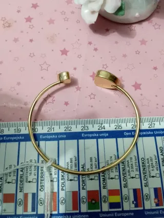 Bracciale vintage cuore smalto e strass