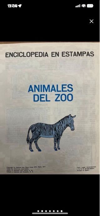 Álbum Cromos Animales del Zoo 1973