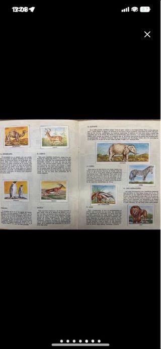 Álbum Cromos Animales del Zoo 1973