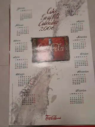 Calendario Coca-Cola Poster. Dim. 97x 61 cm
