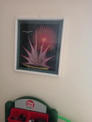 Quadro decorativo con fili di cotone