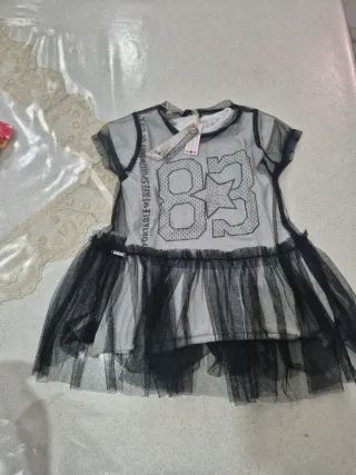 Abito bambina tulle nero 83