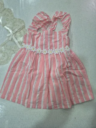 Vestitino bimba righe rosa fiori