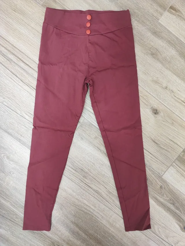 Pantaloni bordeaux elasticizzati vita alta